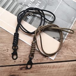 Outdoor Rock Climbing Metal Clip Parachute Cord Hanging Neck Rope Lanyard for Phone Camera USB Holder ID Card Badge Holder
