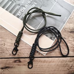Outdoor Rock Climbing Metal Clip Parachute Cord Hanging Neck Rope Lanyard for Phone Camera USB Holder ID Card Badge Holder