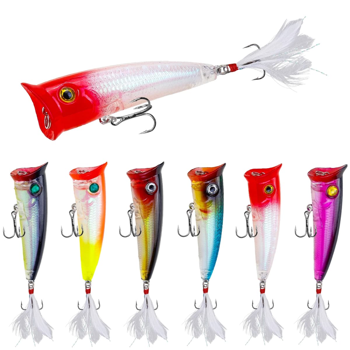 1Pcs Topwater Popper Fishing Lure 8cm 10.5g Floating Swim Wobblers Artificial Plastic Hard Bait Bass Pike Crankbaits Isca Tackle