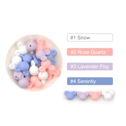 LOFCA Mouse 10pcs/lot Silicone Beads Baby Teether Toy Soft Chew Teething BPA Free DIY Charm Necklace Food Grade Jewelry
