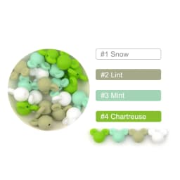 LOFCA Mouse 10pcs/lot Silicone Beads Baby Teether Toy Soft Chew Teething BPA Free DIY Charm Necklace Food Grade Jewelry