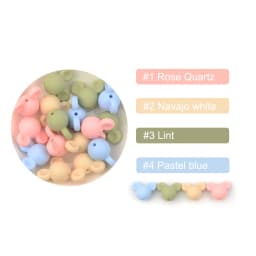 LOFCA Mouse 10pcs/lot Silicone Beads Baby Teether Toy Soft Chew Teething BPA Free DIY Charm Necklace Food Grade Jewelry