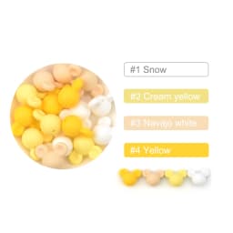 LOFCA Mouse 10pcs/lot Silicone Beads Baby Teether Toy Soft Chew Teething BPA Free DIY Charm Necklace Food Grade Jewelry