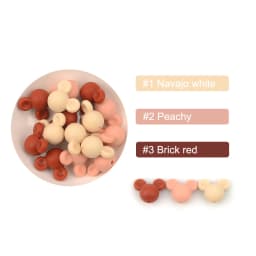 LOFCA Mouse 10pcs/lot Silicone Beads Baby Teether Toy Soft Chew Teething BPA Free DIY Charm Necklace Food Grade Jewelry