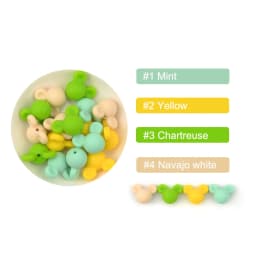 LOFCA Mouse 10pcs/lot Silicone Beads Baby Teether Toy Soft Chew Teething BPA Free DIY Charm Necklace Food Grade Jewelry