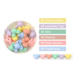 LOFCA Mouse 10pcs/lot Silicone Beads Baby Teether Toy Soft Chew Teething BPA Free DIY Charm Necklace Food Grade Jewelry