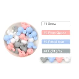 LOFCA Mouse 10pcs/lot Silicone Beads Baby Teether Toy Soft Chew Teething BPA Free DIY Charm Necklace Food Grade Jewelry