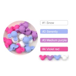 LOFCA Mouse 10pcs/lot Silicone Beads Baby Teether Toy Soft Chew Teething BPA Free DIY Charm Necklace Food Grade Jewelry