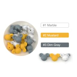 LOFCA Mouse 10pcs/lot Silicone Beads Baby Teether Toy Soft Chew Teething BPA Free DIY Charm Necklace Food Grade Jewelry