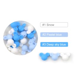 LOFCA Mouse 10pcs/lot Silicone Beads Baby Teether Toy Soft Chew Teething BPA Free DIY Charm Necklace Food Grade Jewelry