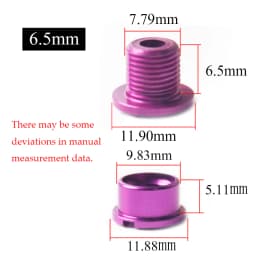 BUCKLOS 4pc 5pc Chainring Bolts 6.5mm 8.5mm Bike Chainwheel Screws Aluminum Alloy Bicycle Plate Screw for Single/double Crankset