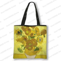 Oil Painting Blossoming Almond Tree / Starry Night Tote Bag Van Gogh Sunflower Women Handbag Canvas Shoulder Shopping Bags