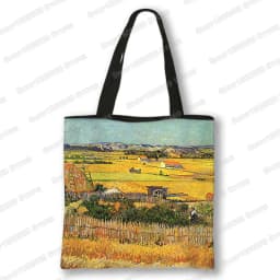 Oil Painting Blossoming Almond Tree / Starry Night Tote Bag Van Gogh Sunflower Women Handbag Canvas Shoulder Shopping Bags