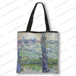 Oil Painting Blossoming Almond Tree / Starry Night Tote Bag Van Gogh Sunflower Women Handbag Canvas Shoulder Shopping Bags