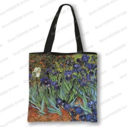 Oil Painting Blossoming Almond Tree / Starry Night Tote Bag Van Gogh Sunflower Women Handbag Canvas Shoulder Shopping Bags