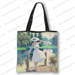 Oil Painting Blossoming Almond Tree / Starry Night Tote Bag Van Gogh Sunflower Women Handbag Canvas Shoulder Shopping Bags