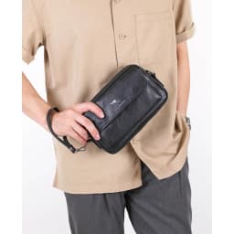 PU Leather Men'S Clutch Bag Long Wallet Mini Shoulder Handbag Square Cross Card Holder Phone Necessaire Pouch Hand Porter Bag