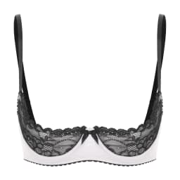 Sexy Lace Bra Women's Lingerie Underwire Half Cup Push Up Brassiere Hot Bra Underwear Bare Exposed Breast Underwire Brassiere