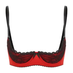 Sexy Lace Bra Women's Lingerie Underwire Half Cup Push Up Brassiere Hot Bra Underwear Bare Exposed Breast Underwire Brassiere