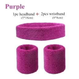 Fashion Sports Headband and Wristband Towel Set Sweatband Cotton Wrist Band Bracers for Women Men Cycling Gym Basketball Tennis