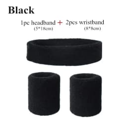 Fashion Sports Headband and Wristband Towel Set Sweatband Cotton Wrist Band Bracers for Women Men Cycling Gym Basketball Tennis
