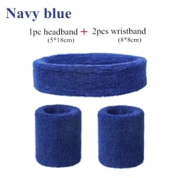 Fashion Sports Headband and Wristband Towel Set Sweatband Cotton Wrist Band Bracers for Women Men Cycling Gym Basketball Tennis