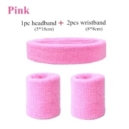 Fashion Sports Headband and Wristband Towel Set Sweatband Cotton Wrist Band Bracers for Women Men Cycling Gym Basketball Tennis