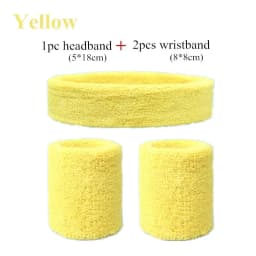 Fashion Sports Headband and Wristband Towel Set Sweatband Cotton Wrist Band Bracers for Women Men Cycling Gym Basketball Tennis