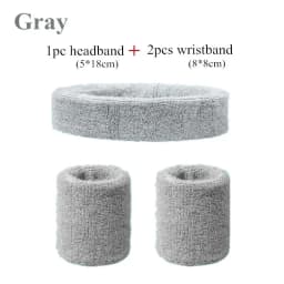 Fashion Sports Headband and Wristband Towel Set Sweatband Cotton Wrist Band Bracers for Women Men Cycling Gym Basketball Tennis