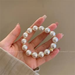 Exquisite Pearl Beaded Hair Ties Bracelet Sweet Ponytail Braid Hair Rope for Women Girl Fashion Headwear Hair Accessories Gift
