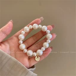 Exquisite Pearl Beaded Hair Ties Bracelet Sweet Ponytail Braid Hair Rope for Women Girl Fashion Headwear Hair Accessories Gift