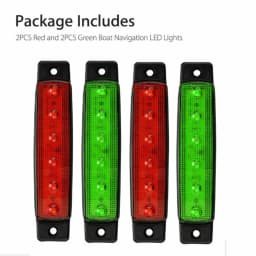 4Pcs Red Green Boat Navigation LED Boat Navigation Lights Waterproof For Marine Yacht Kayak Sailboat Pontoon Boat Signal Lamp