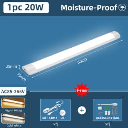 Moisture-Proof Led Tube Light 50/30cm Kitchen Lights 20W 10W 6W Cabinet Lighting Kitchen Bathroom Bedroom Tube Fixture 220V 110V