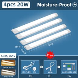 Moisture-Proof Led Tube Light 50/30cm Kitchen Lights 20W 10W 6W Cabinet Lighting Kitchen Bathroom Bedroom Tube Fixture 220V 110V
