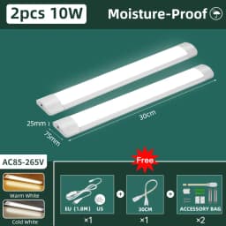 Moisture-Proof Led Tube Light 50/30cm Kitchen Lights 20W 10W 6W Cabinet Lighting Kitchen Bathroom Bedroom Tube Fixture 220V 110V