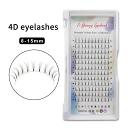 E-young 2d Premade Lashes Volume Fans Short Stem C/D Curl 0.1mm Natural False Eyelashes Extensions Premade Fans Wholesale Makeup
