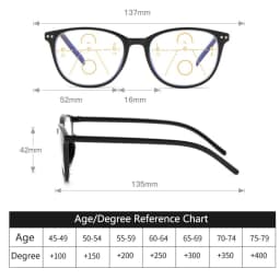 New Anti-blue Light Progressive Multifocal Reading Glasses Women&Men Classic Oversize Frame Presbyopic Glasses With +1.0to+4.0