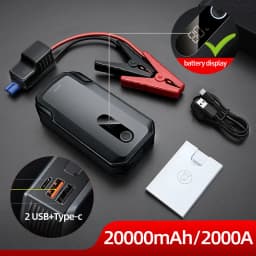 Baseus 20000mAh Car Jump Starter Power Bank 2000A 20000mAh Car Battery Charger Auto Emergency Booster Starting Device Jump Start