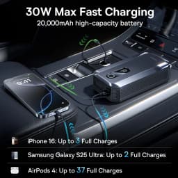 Baseus 20000mAh Car Jump Starter Power Bank 2000A 20000mAh Car Battery Charger Auto Emergency Booster Starting Device Jump Start