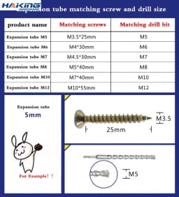 200pcs Plastic Expansion Pipe M6*30mm M8*40mm Rubber Plug Plastic Pipe Nylon Column Expansion Screw Anchor Plug Wall Plugs