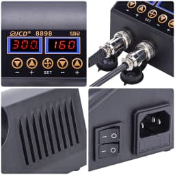 JCD 2 in 1 750W Hot Air Gun LCD Digital Display Welding Soldering Rework Station for Cell-phone BGA SMD PCB IC Solder Iron 8898