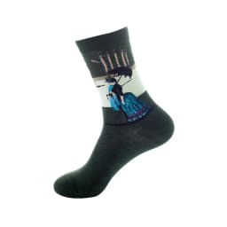 Qisin 1Pairs Women Sock Cartoon Print Creative Fashion Personalized Novelty Men Women Socks Winter Warm Comfortable Cotton Socks