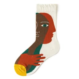 Qisin 1Pairs Women Sock Cartoon Print Creative Fashion Personalized Novelty Men Women Socks Winter Warm Comfortable Cotton Socks
