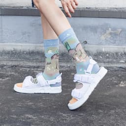 Qisin 1Pairs Women Sock Cartoon Print Creative Fashion Personalized Novelty Men Women Socks Winter Warm Comfortable Cotton Socks
