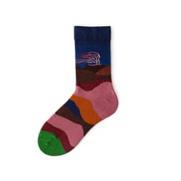 Qisin 1Pairs Women Sock Cartoon Print Creative Fashion Personalized Novelty Men Women Socks Winter Warm Comfortable Cotton Socks