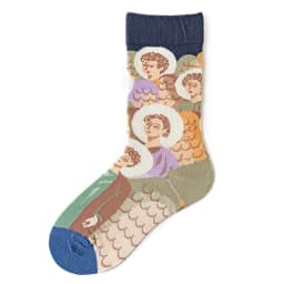 Qisin 1Pairs Women Sock Cartoon Print Creative Fashion Personalized Novelty Men Women Socks Winter Warm Comfortable Cotton Socks