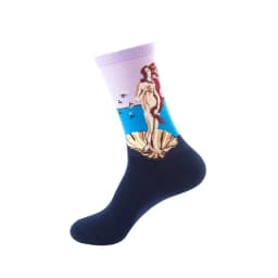Qisin 1Pairs Women Sock Cartoon Print Creative Fashion Personalized Novelty Men Women Socks Winter Warm Comfortable Cotton Socks