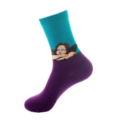 Qisin 1Pairs Women Sock Cartoon Print Creative Fashion Personalized Novelty Men Women Socks Winter Warm Comfortable Cotton Socks