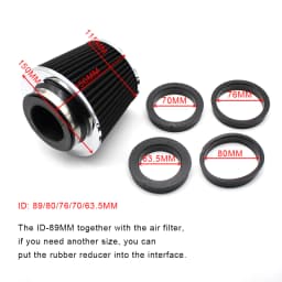Car High Flow Air Filter Cold Air Intake Universal Filters 2.5 3" 3.5inch for Sport Racing Car Engine Air Inlet 90 80 76 70 63MM