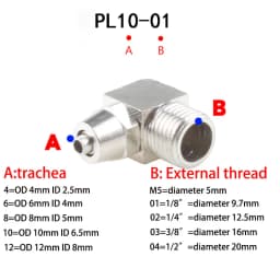 PL 4-M5 M6 Pneumatic Fitting Quick Fast for Air Hose Connector Tube OD 4 6 8 10 12MM Thread 1/8 1/4 3/8 1/2 Perslucht Fittings